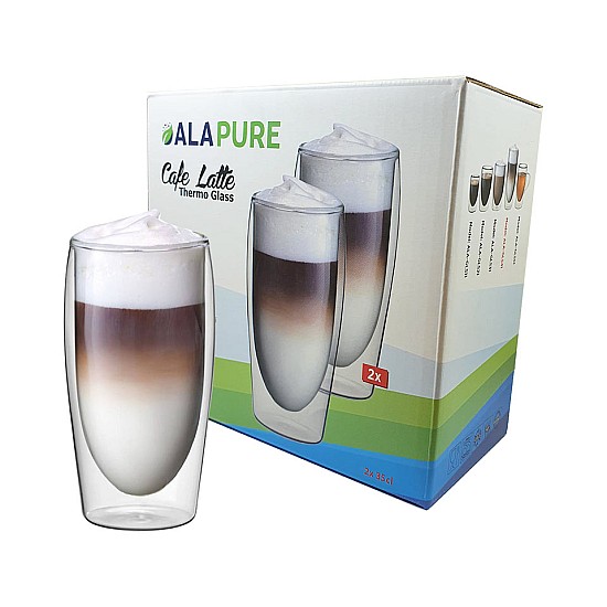 Dubbelwandige Café Latte Thermoglazen van Alapure ALA-GLS41