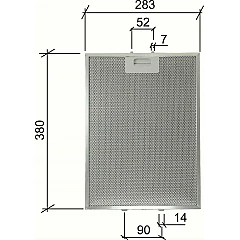 Elica Metaalfilter GF03QB 380x283x9mm  Elica Metaalfilter GF03QB 380x283x9mm