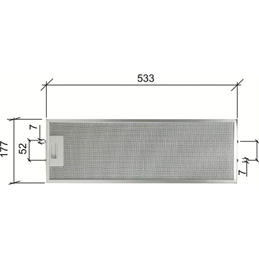 Alapure Metaalfilter geschikt voor Ikea 481248058305 533x177x10mm