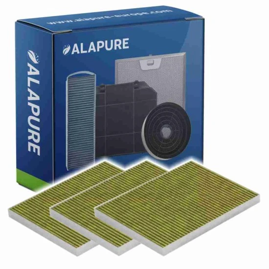 Alapure CleanAir Plus Koolstoffilter geschikt voor Neff 11034226 / 17004039 / Z52JXB1X6 (3 St.)​​​​​​​