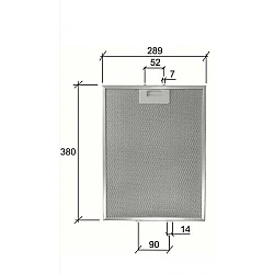 Alapure Metaalfilter geschikt voor Smeg 380x290mm GF03RB