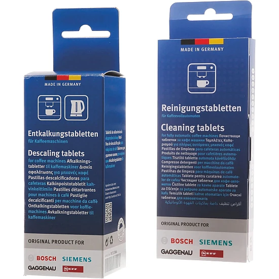 Bosch Onderhoudsset Koffiemachine Ontkalkingstabletten + Reinigingstabletten 00312261 Bosch Onderhoudsset Koffiemachine Ontkalkingstabletten + Reinigingstabletten 00312261