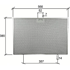 Elica Metaalfilter GF08KA 565x380x9mm  Elica Metaalfilter GF08KA 565x380x9mm