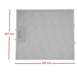 Hotpoint-Ariston Metaalfilter 480122102168 306x267x7mm Hotpoint-Ariston Metaalfilter 480122102168 306x267x7mm