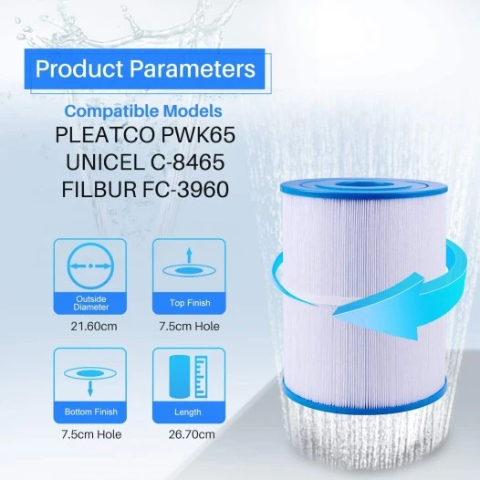 Alapure Spa Waterfilter geschikt voor Pleatco PWK65