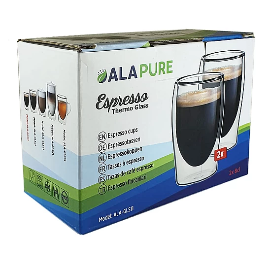 Alapure Dubbelwandige Espresso Thermoglazen ALA-GLS11 Alapure Dubbelwandige Espresso Thermoglazen ALA-GLS11
