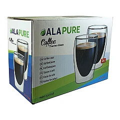 Alapure Dubbelwandige Koffie Thermoglazen ALA-GLS21 Alapure Dubbelwandige Koffie Thermoglazen ALA-GLS21