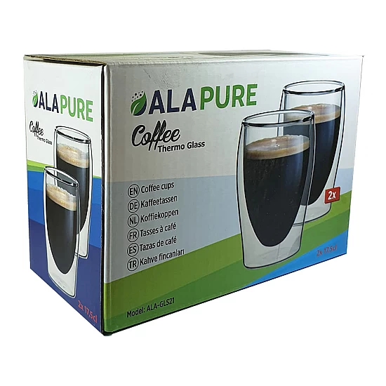 Alapure Dubbelwandige Koffie Thermoglazen ALA-GLS21 Alapure Dubbelwandige Koffie Thermoglazen ALA-GLS21