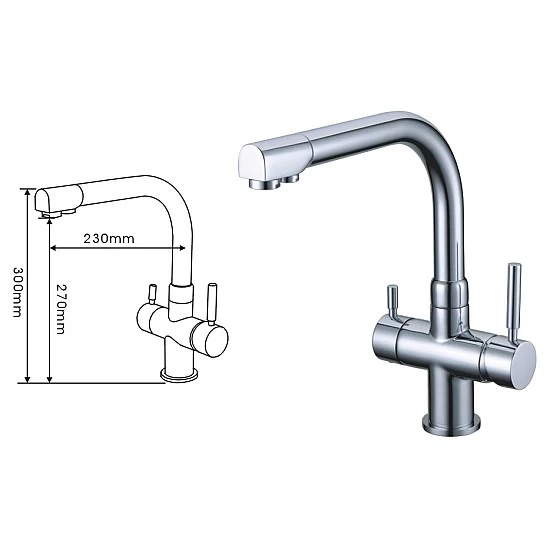 3 in 1 Kraan Paris / Brushed Nickel 3 in 1 Kraan Paris / Brushed Nickel