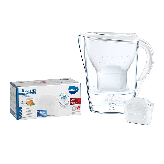 Brita Waterfilterkan Marella Cool Wit 2.4L + Brita Maxtra+ Waterfilters 7-Pack Brita Waterfilterkan Marella Cool Wit 2.4L + Brita Maxtra+ Waterfilters 7-Pack