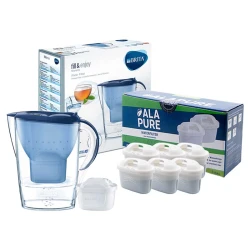 Brita Waterfilterkan Marella Blauw 125233 inclusief 6 Alapure Maxtra+ filters