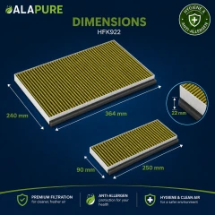 Alapure CleanAir Anti-Vis geschikt voor Bosch 11041790 / DWZ0AK0A0 Koolstoffilter