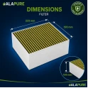 Alapure CleanAir Plus Koolstoffilter geschikt voor Bosch 11033934 met Anti-Fish