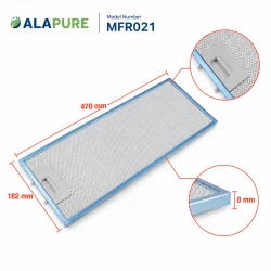 Alapure Metaalfilter geschikt voor Atag 88013604 / 400058 470x182mm
