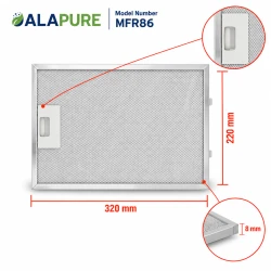 Alapure Metaalfilter geschikt voor Siemens 362380 / 00362380 320x220mm