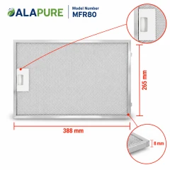 Alapure Metaalfilter geschikt voor Blaupunkt 00742967 / 5Z5101X5 388x265x8mm