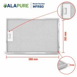 Alapure Metaalfilter geschikt voor Siemens 742967 / 00742967 388x265x8mm