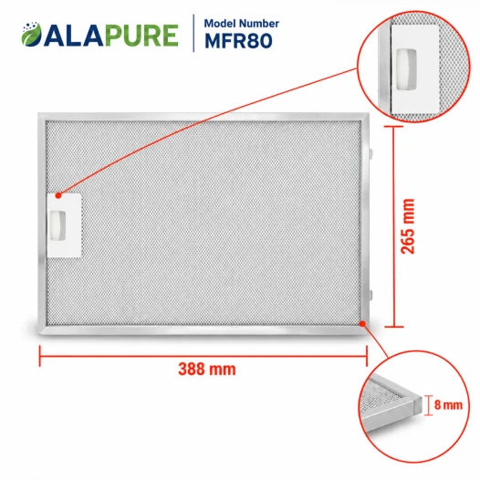 Alapure Metaalfilter geschikt voor Siemens 742967 / 00742967 388x265x8mm