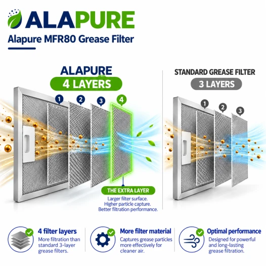 Alapure Metaalfilter geschikt voor Siemens 742967 / 00742967 388x265x8mm