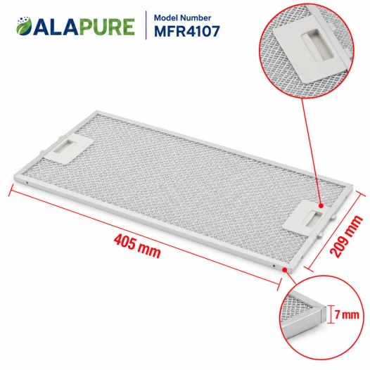 Alapure Metaalfilter geschikt voor Bosch 434107 / 00434107 209x405mm
