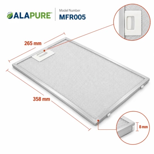 Alapure Metaalfilter geschikt voor Siemens 703451 / 00703451 358x265mm