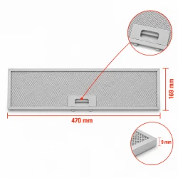 Arthur Martin Metaalfilter 4055380804 470x169x9mm