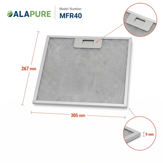 Alapure Metaalfilter geschikt voor AEG 4055250429 304x267x9mm