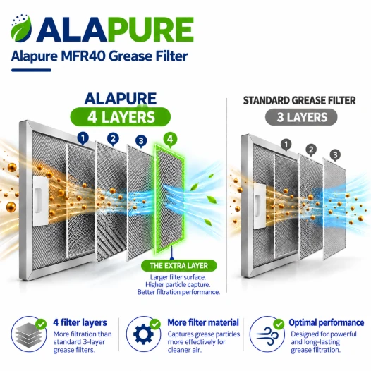 Alapure Metaalfilter geschikt voor AEG 4055250429 304x267x9mm