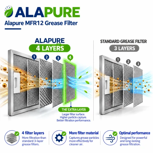 Alapure Metaalfilter geschikt voor AEG 50248271004 300x254x8mm