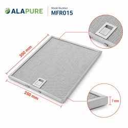 Alapure Metaalfilter geschikt voor Faber 1330251404 / 133.0251.404 300x250x7mm