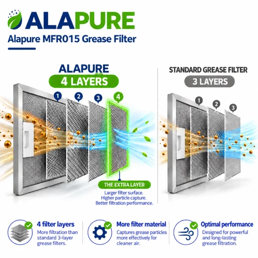 Alapure Metaalfilter geschikt voor AEG 4055110128 300x250x7mm