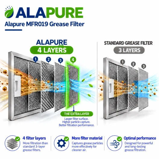 Alapure Metaalfilter geschikt voor Atag 401468 / 89001193 468x183x7mm