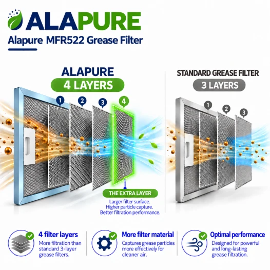 Alapure Metaalfilter geschikt voor Faber 133.0176.352 166x516mm