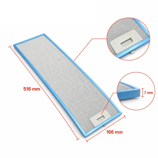 Alapure Metaalfilter geschikt voor Beko 9188065384 515x166x10mm