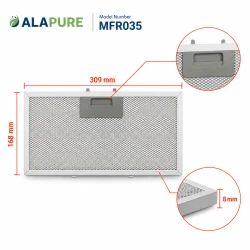 Alapure Metaalfilter geschikt voor Klarstein 10034874 / Paolo 72 309x168mm