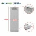 Alapure Metaalfilter geschikt voor Klarstein 10034875 / Paolo 52 168x440mm