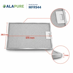 Alapure MFR944 geschikt voor Miele Metaalfilter 8270321 375x280.5x9