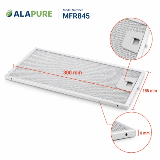 Alapure Metaalfilter geschikt voor Siemens 746789 / 00746789 165x302mm