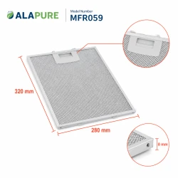 Alapure Metaalfilter geschikt voor Neff 363095 / 00363095 320x280x8mm