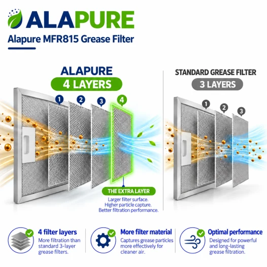 Alapure Metaalfilter geschikt voor Neff 11004995 317x159x8mm