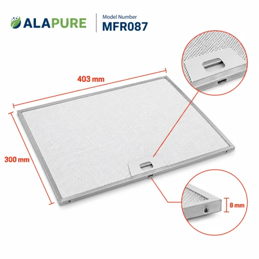 Alapure Metaalfilter geschikt voor Zanussi 50287544006 403x300x8mm