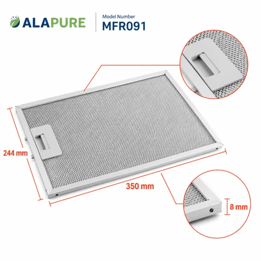 Alapure Metaalfilter geschikt voor Novy 508-900890  350x244mm