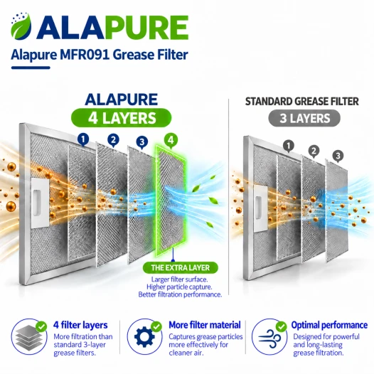 Alapure Metaalfilter geschikt voor Novy 508-900890  350x244mm
