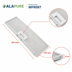 Alapure Metaalfilter geschikt voor Electrolux 50288070001 391x137x10mm