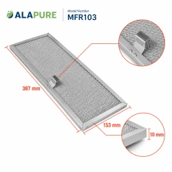 Alapure Metaalfilter geschikt voor Novy 563-8020A / 609014 387x153x10mm