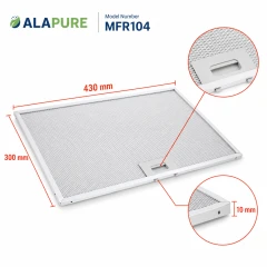Alapure Metaalfilter geschikt voor AEG 80877780 300x430x10mm