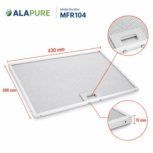 Alapure Metaalfilter geschikt voor Faure 80877780 300x430x10mm