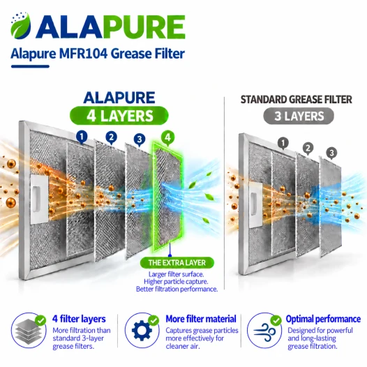 Alapure Metaalfilter geschikt voor Faure 80877780 300x430x10mm