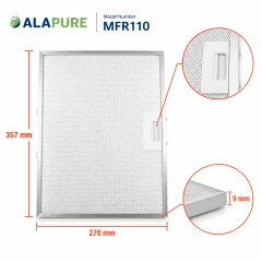 Alapure Metaalfilter geschikt voor Elica GRI0121275A 357x270x9mm