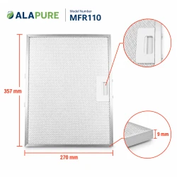 Alapure Metaalfilter geschikt voor Elica GRI0121275A 357x270x9mm
